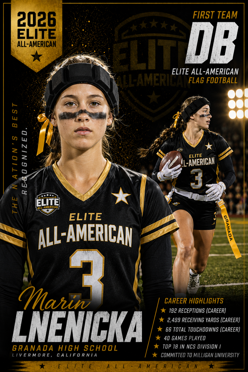 Marin Lnenicka — 2026 Elite All-American Defensive Back