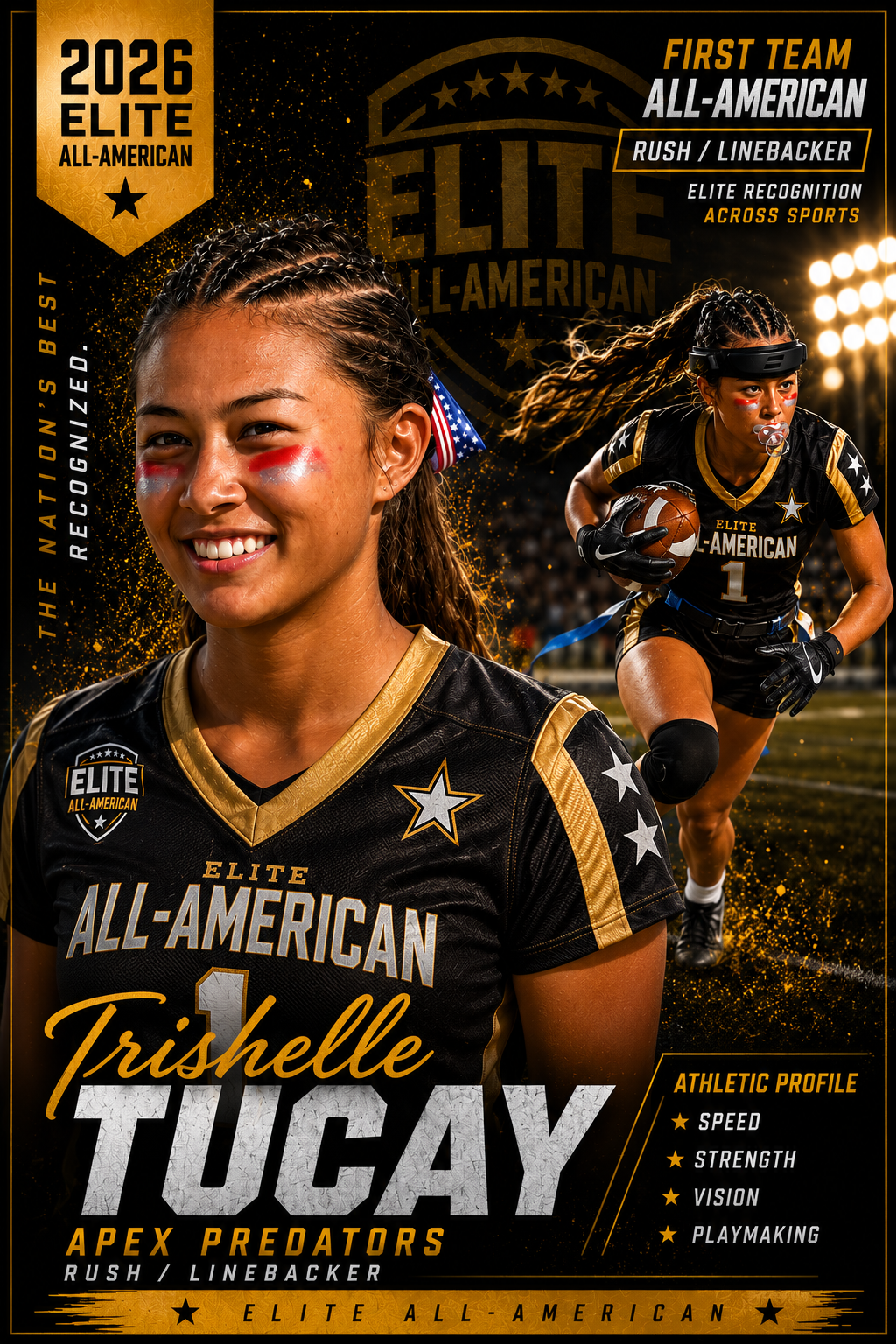 Trishelle Tucay — 2026 Elite All-American Rush/Linebacker