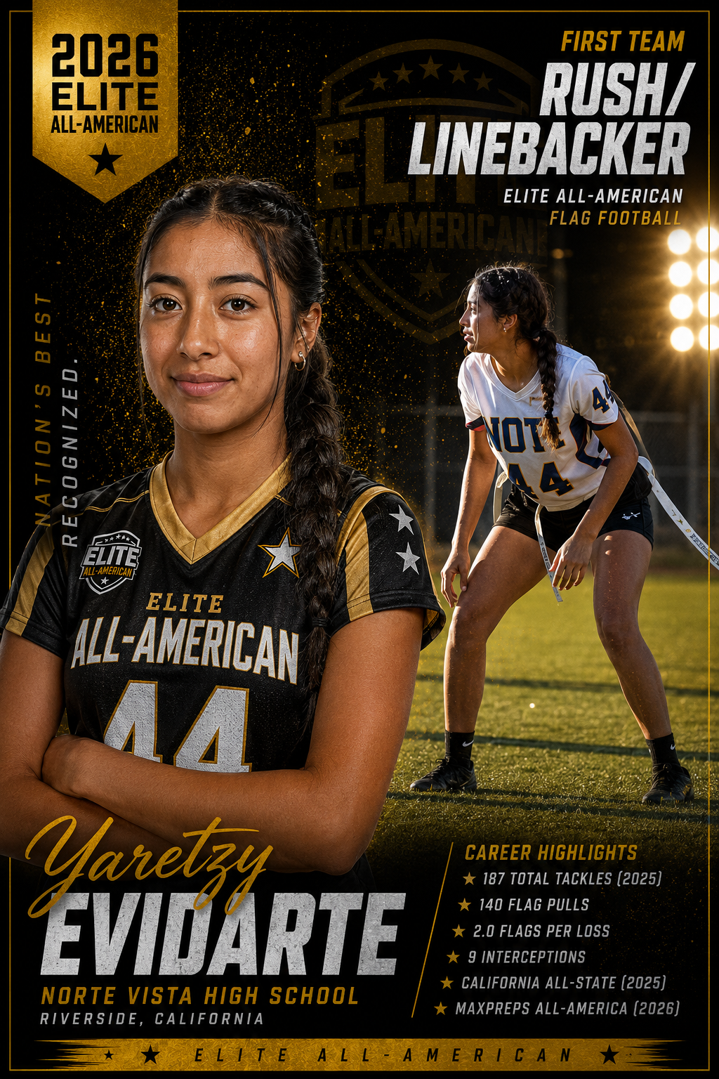 Yaretzy Evidarte — 2026 Elite All-American Rush/Linebacker